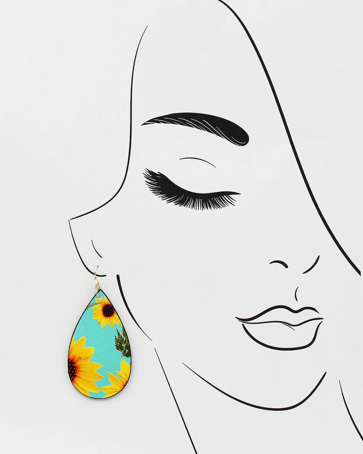 Sunflower Print Earrings
