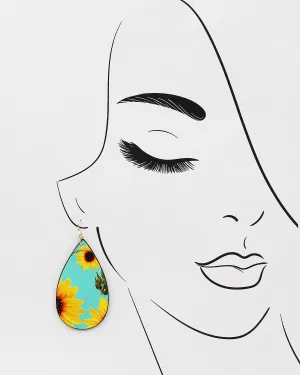 Sunflower Print Earrings