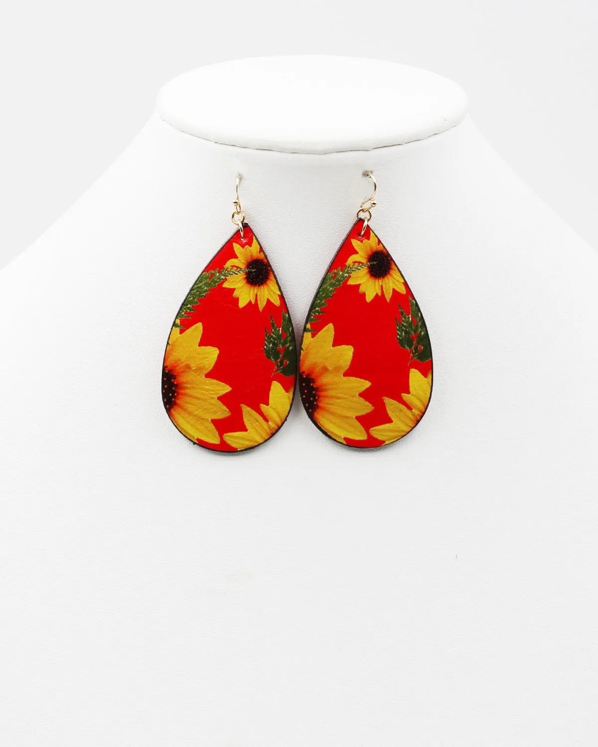 Sunflower Print Earrings