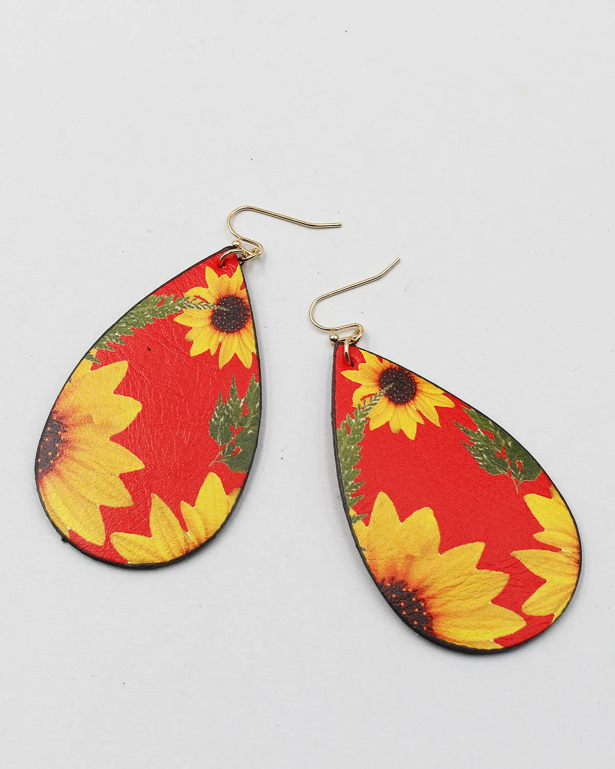 Sunflower Print Earrings