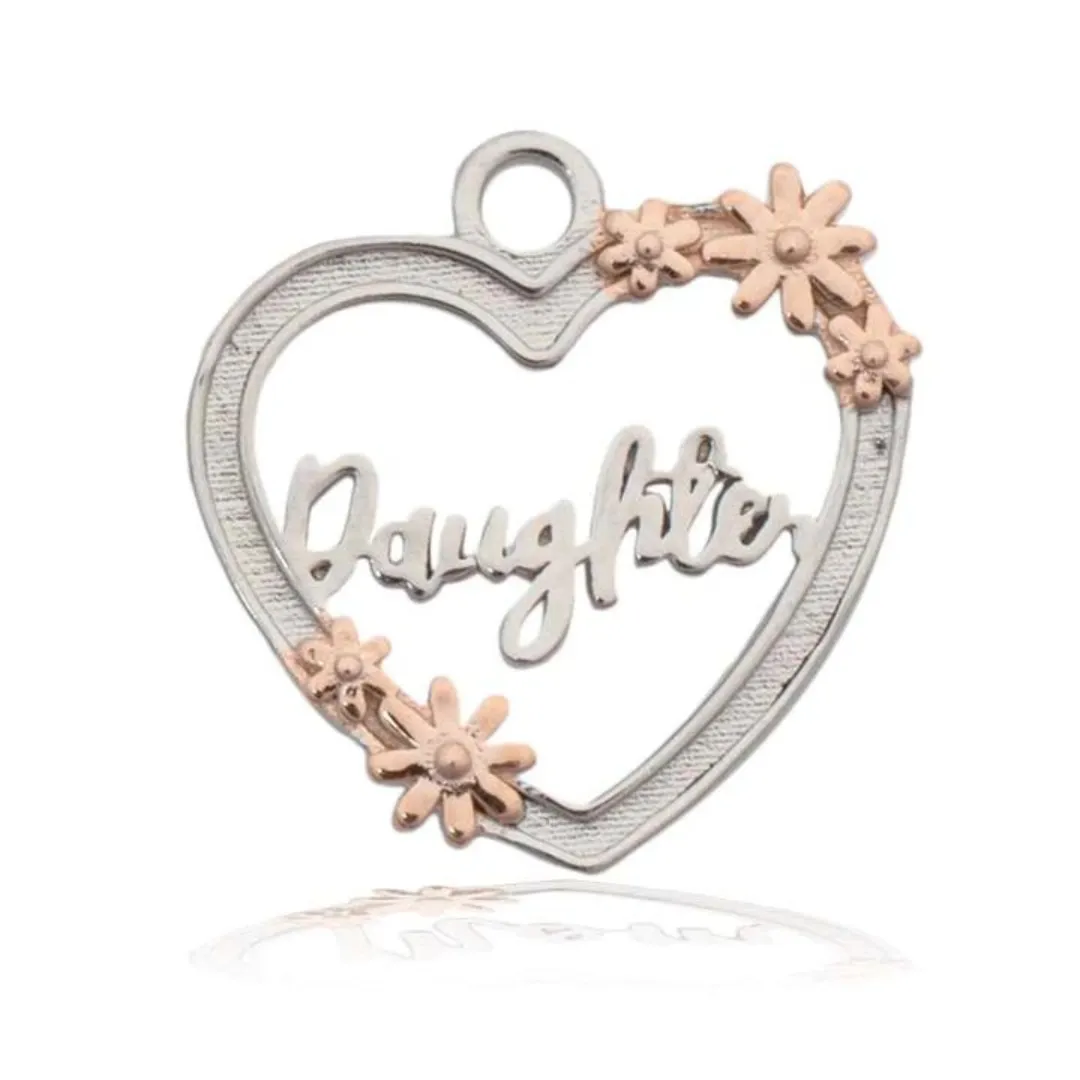 T. Jazelle Heart Daughter Charm Bracelet - Blue Aquamarine