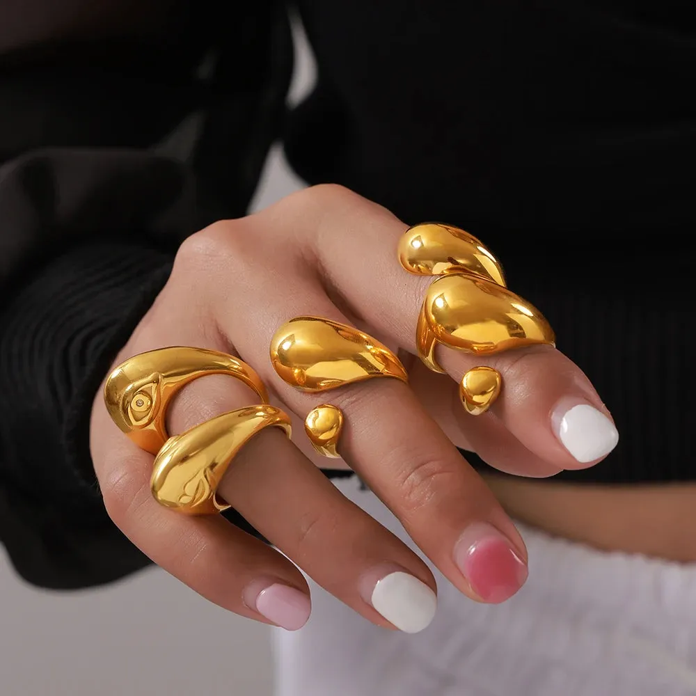 TEEK - Zircon Stainless Steel Big Lux Ring