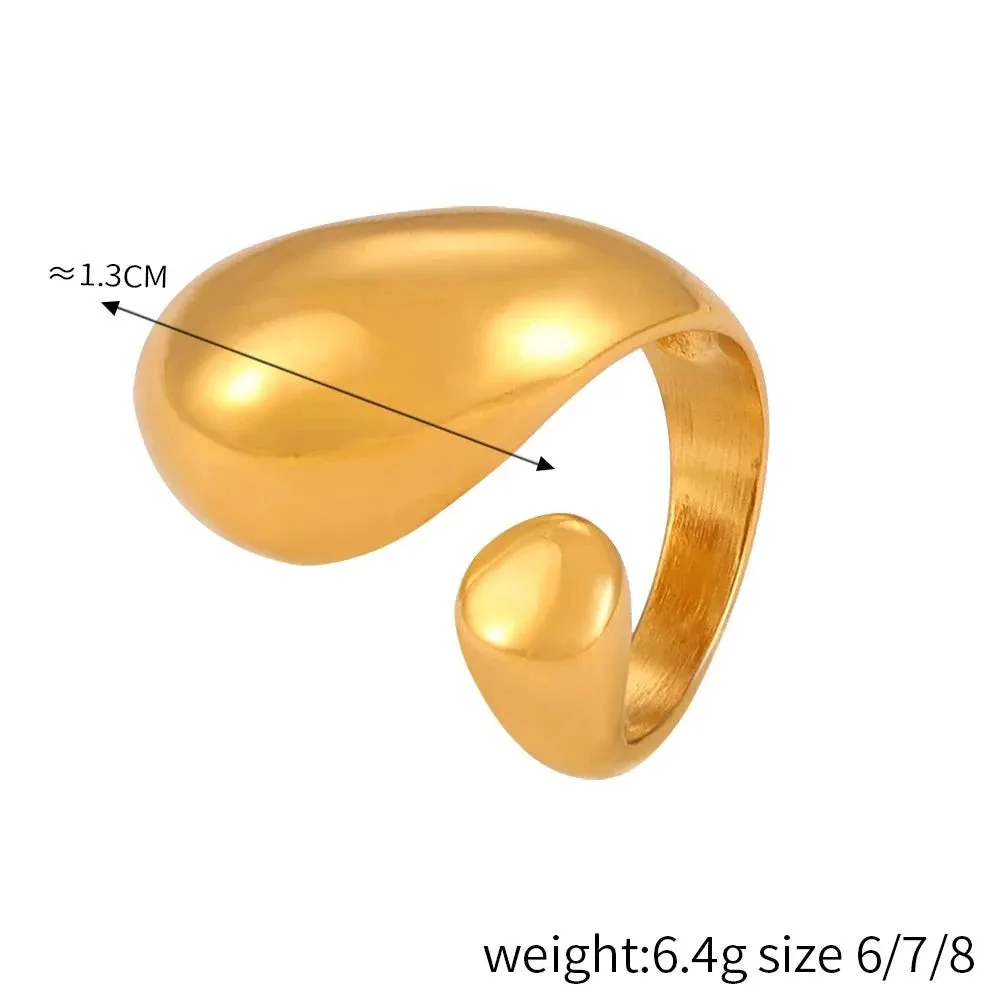 TEEK - Zircon Stainless Steel Big Lux Ring
