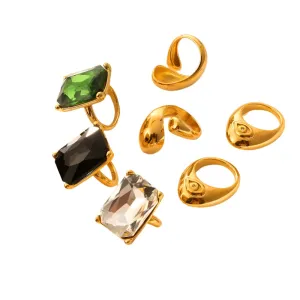 TEEK - Zircon Stainless Steel Big Lux Ring