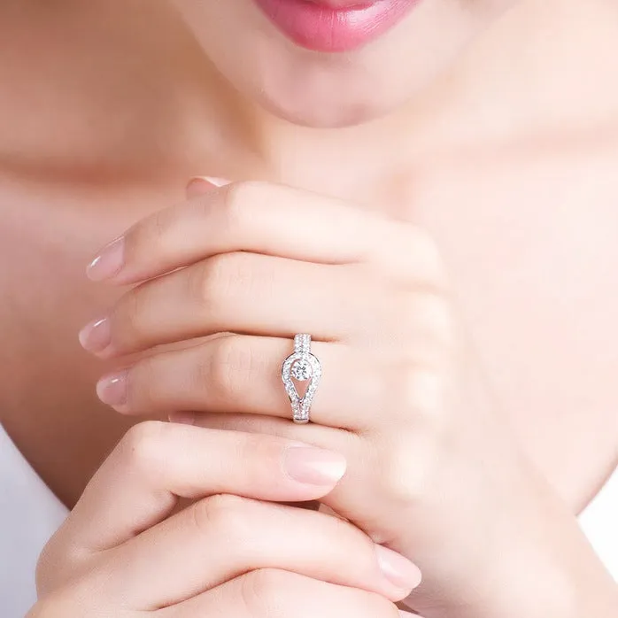 Temperament High End Atmosphere Diamond Zircon Marriage Simulation adjustable ring