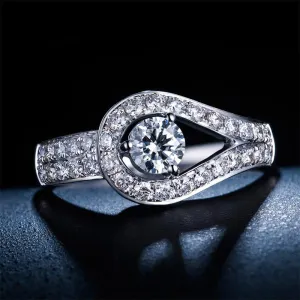 Temperament High End Atmosphere Diamond Zircon Marriage Simulation adjustable ring