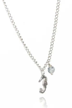 Tiny Silver Seahorse Pendant