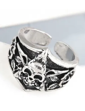 TR15 Silver Star Skull Design Toe Ring