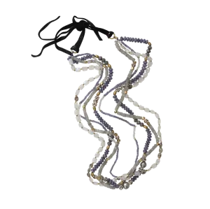 Two Strand Moonstone, Tanzanite, And Labradorite Bead Necklace