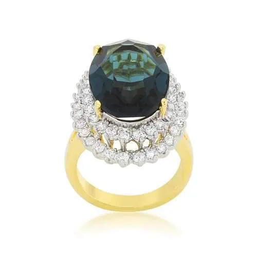 Two-tone Double Halo Cocktail Ring