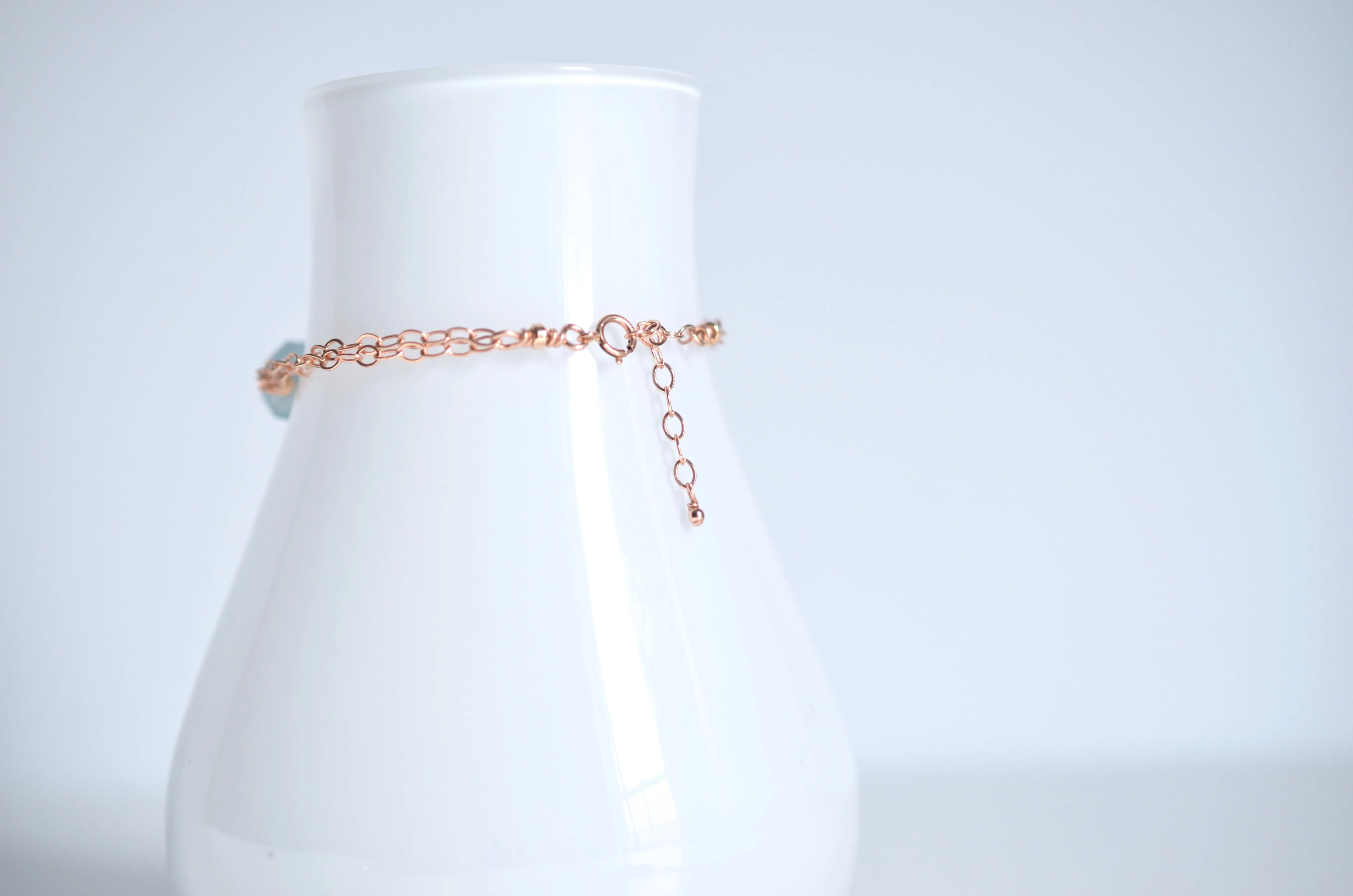 Urzah - Aquamarine, 14k Rose Gold Filled bracelet