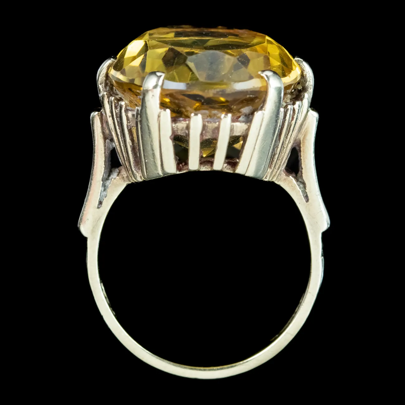 Vintage Citrine Cocktail Ring 12ct Citrine Dated 1961