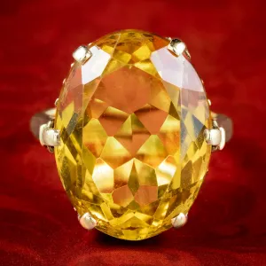 Vintage Citrine Cocktail Ring 12ct Citrine Dated 1961