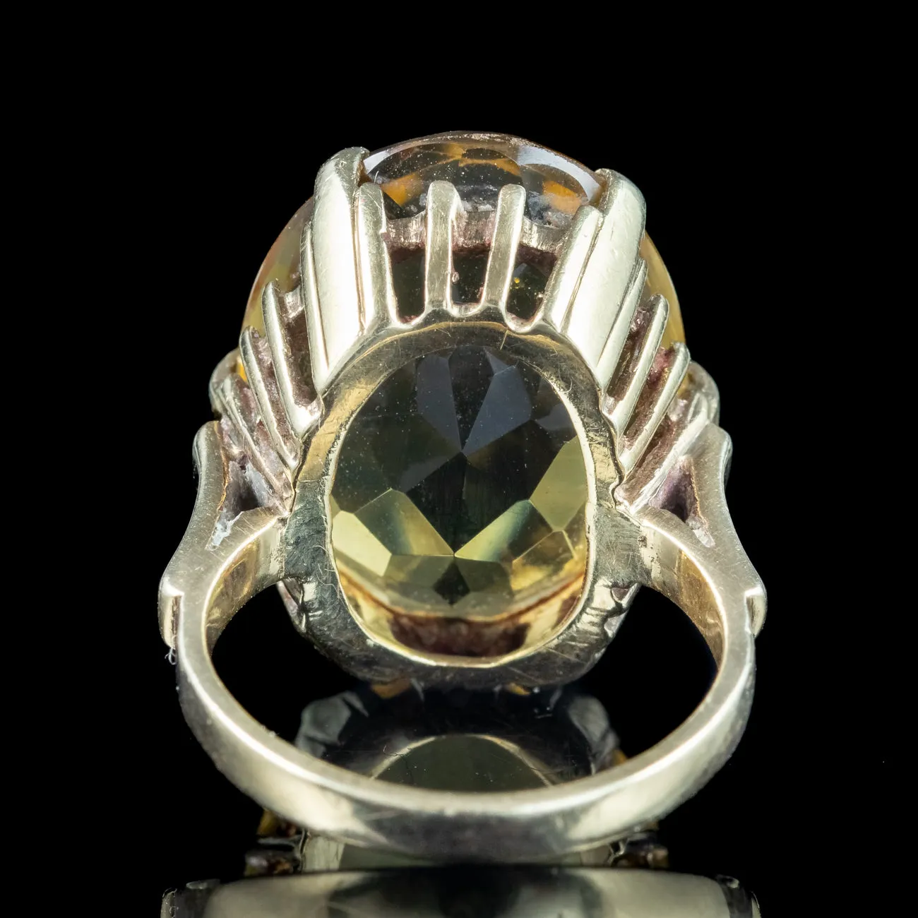 Vintage Citrine Cocktail Ring 12ct Citrine Dated 1961