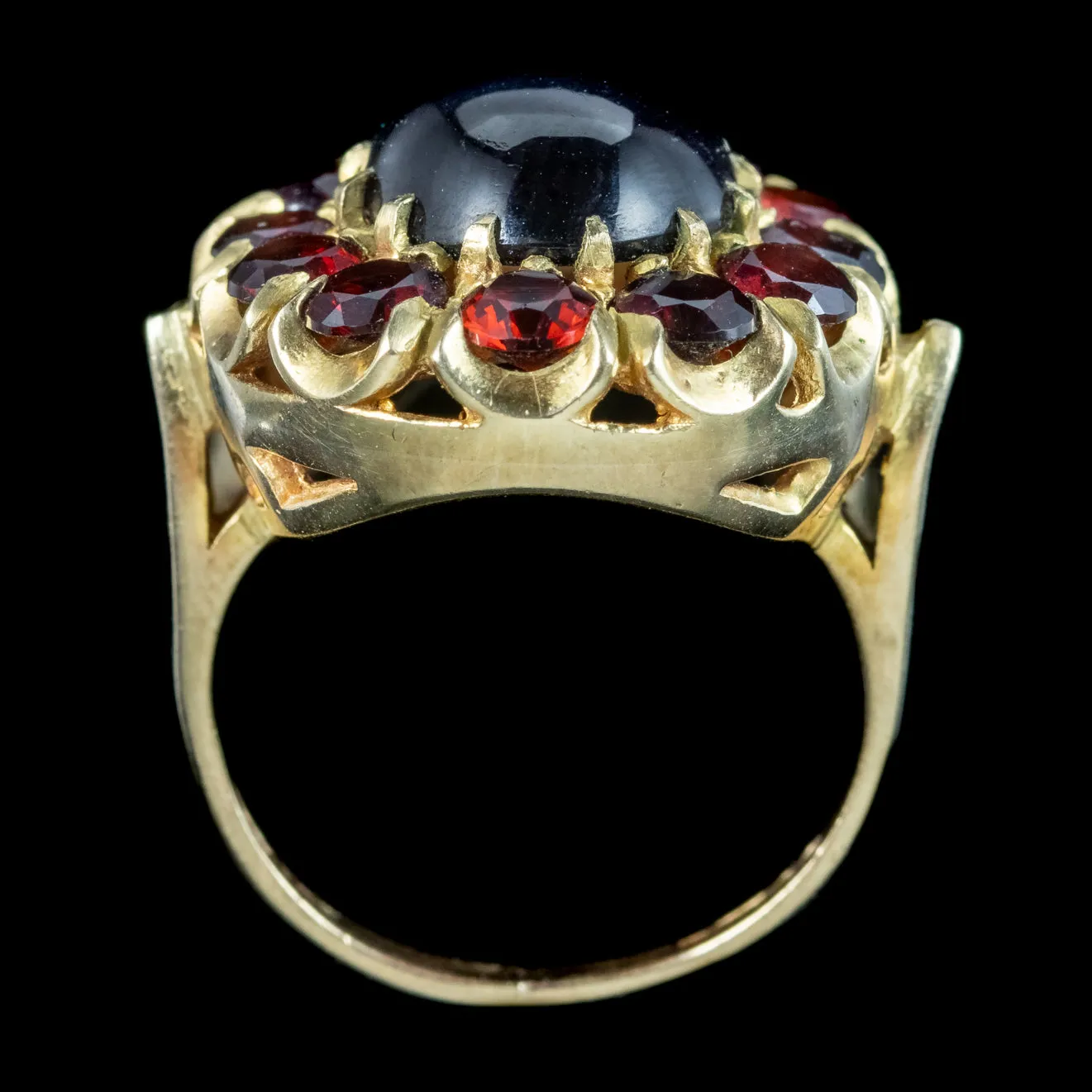 Vintage Garnet Cluster Cocktail Ring Dated 1965