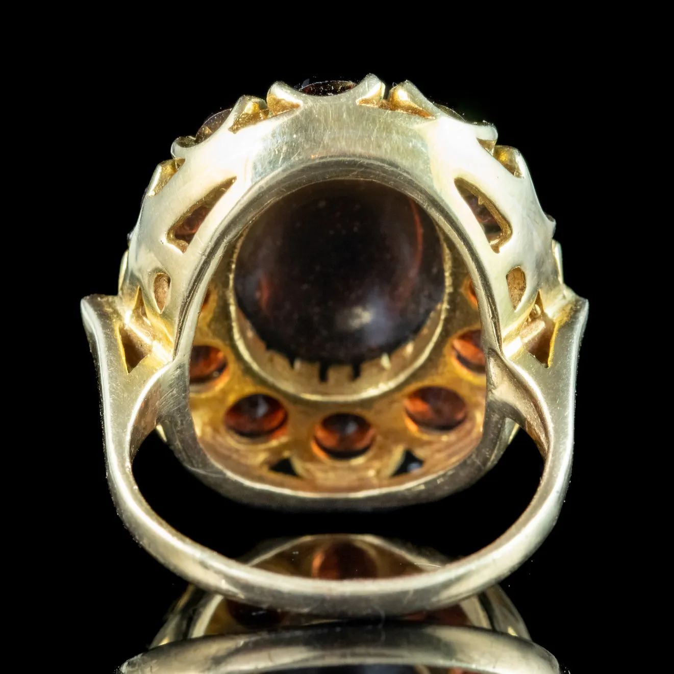 Vintage Garnet Cluster Cocktail Ring Dated 1965