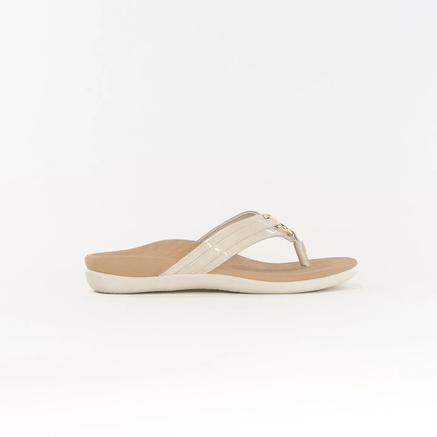 Vionic Aloe Thong Sandal (Women's) - Cream Patent Leather