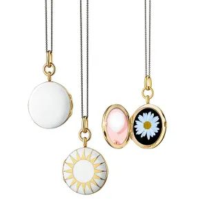 White Enamel and Vermeil Round Locket