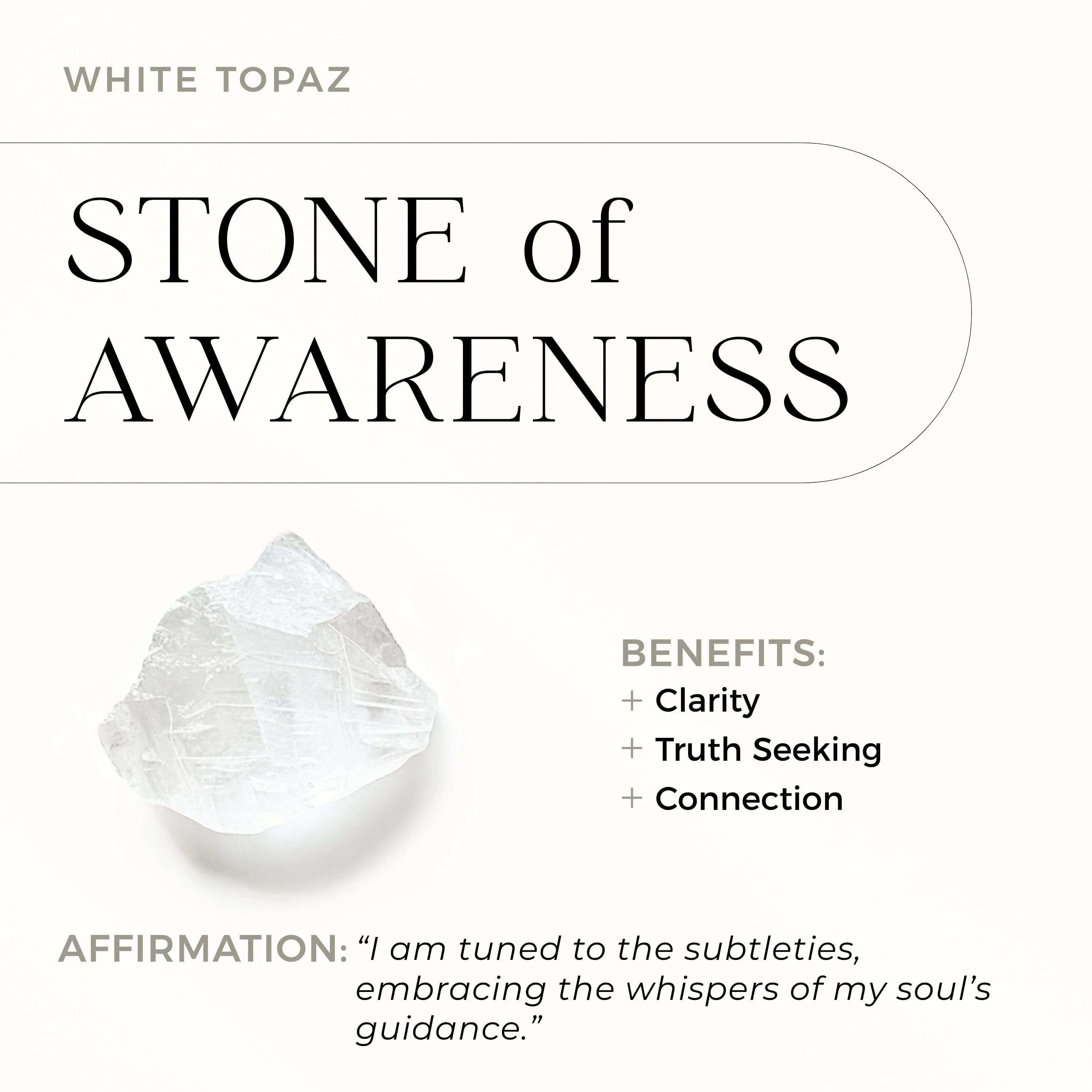 White Topaz Ring Floating Sway - April Birthstone