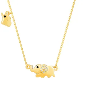 Women’s  Sterling Silver with Chain Necklace for Girl and Women Chain Pendants with Certificate of Authenticity and  Stamp Jewelry Gifts for Women (Gold Plated Elephant)
